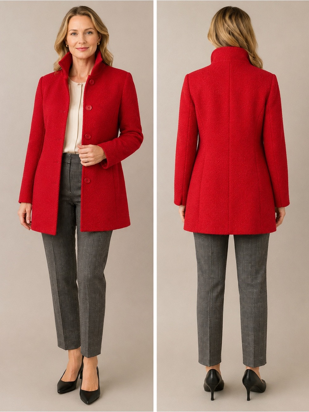 Talbots Petites Red 100% Wool Coat
Jacket Size 10P